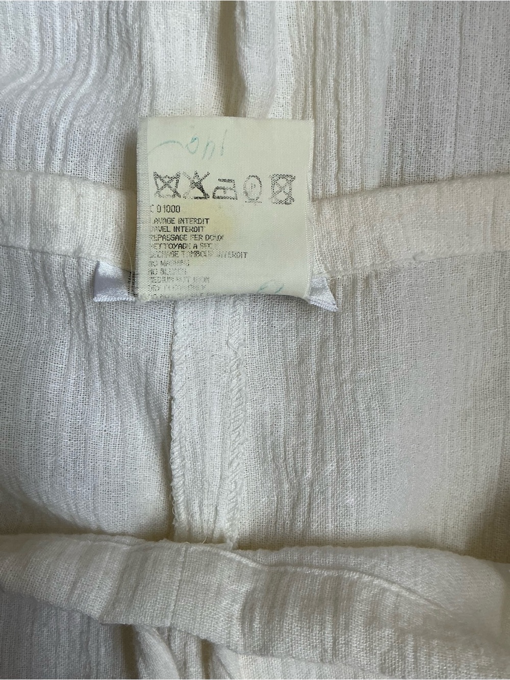 Yves Saint Laurent Cream Drawstring Wide-Leg Pants - Picture 5 of 10